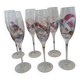 6 flutes a champagne cristal de Paris de couleur