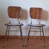 Set of 2 chairs formica walnut