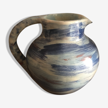 Blue enamelled carafe pitcher