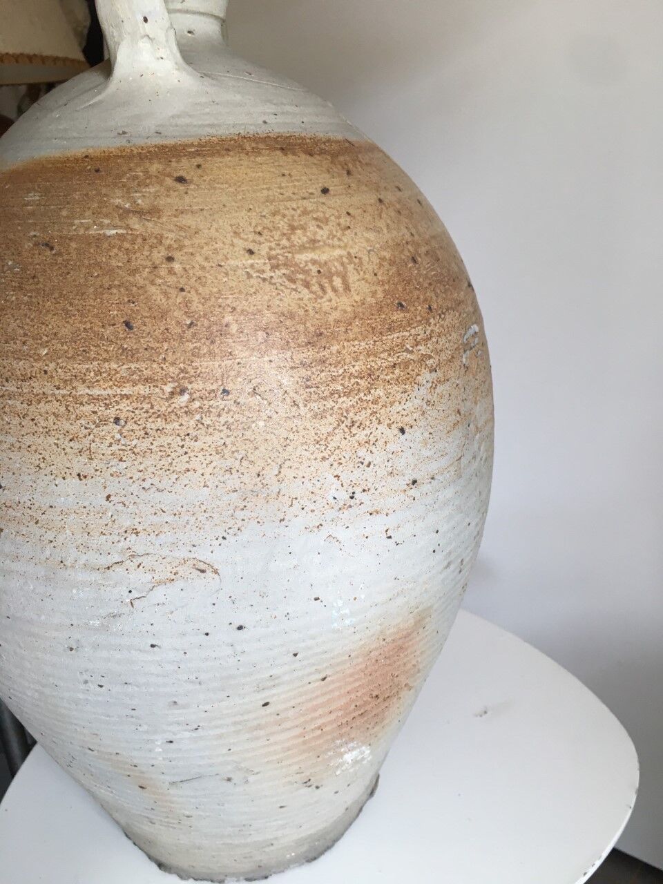 Antique pottery lamp foot