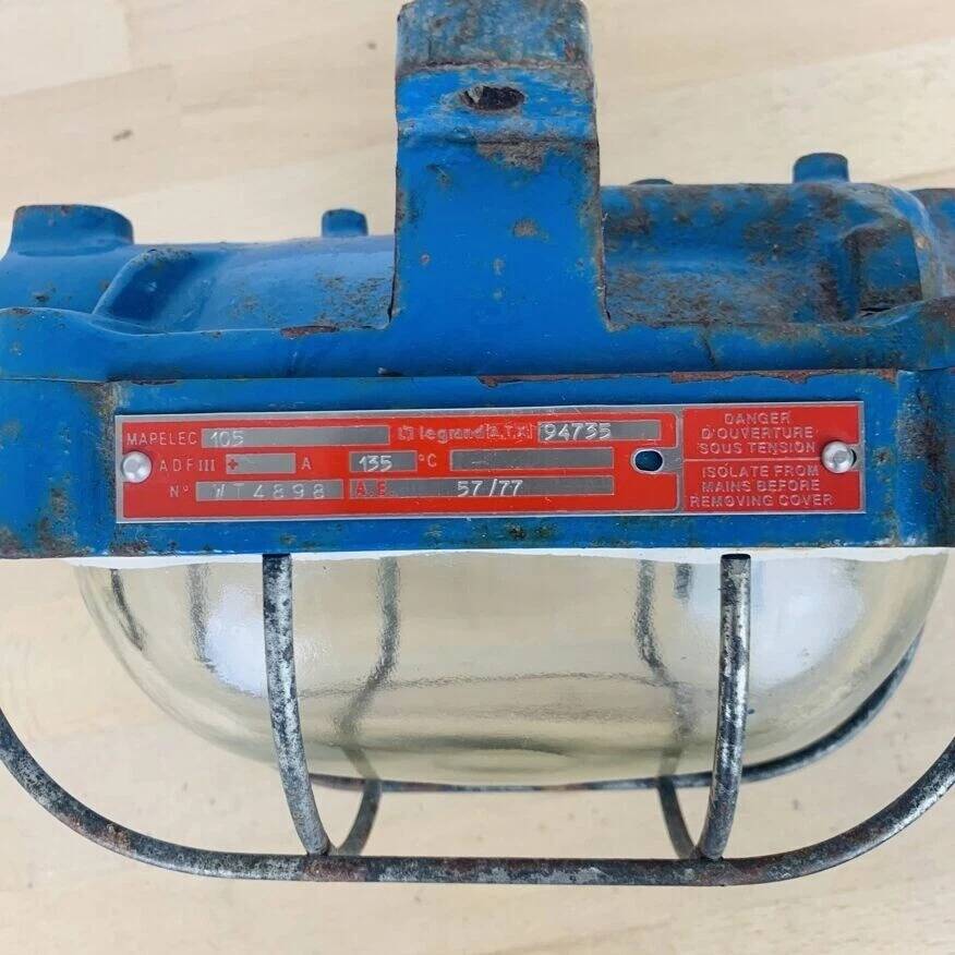 Vintage industrial porthole wall light Mapelec explosion-proof