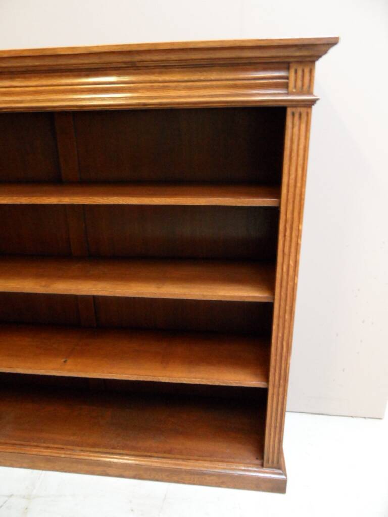 Antique oak open bookcase