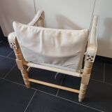 White leather safari armchair