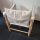 White leather safari chair