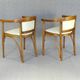 Two Art Deco Fischel armchairs upholstered in cream leather - 1925 - No Thonet