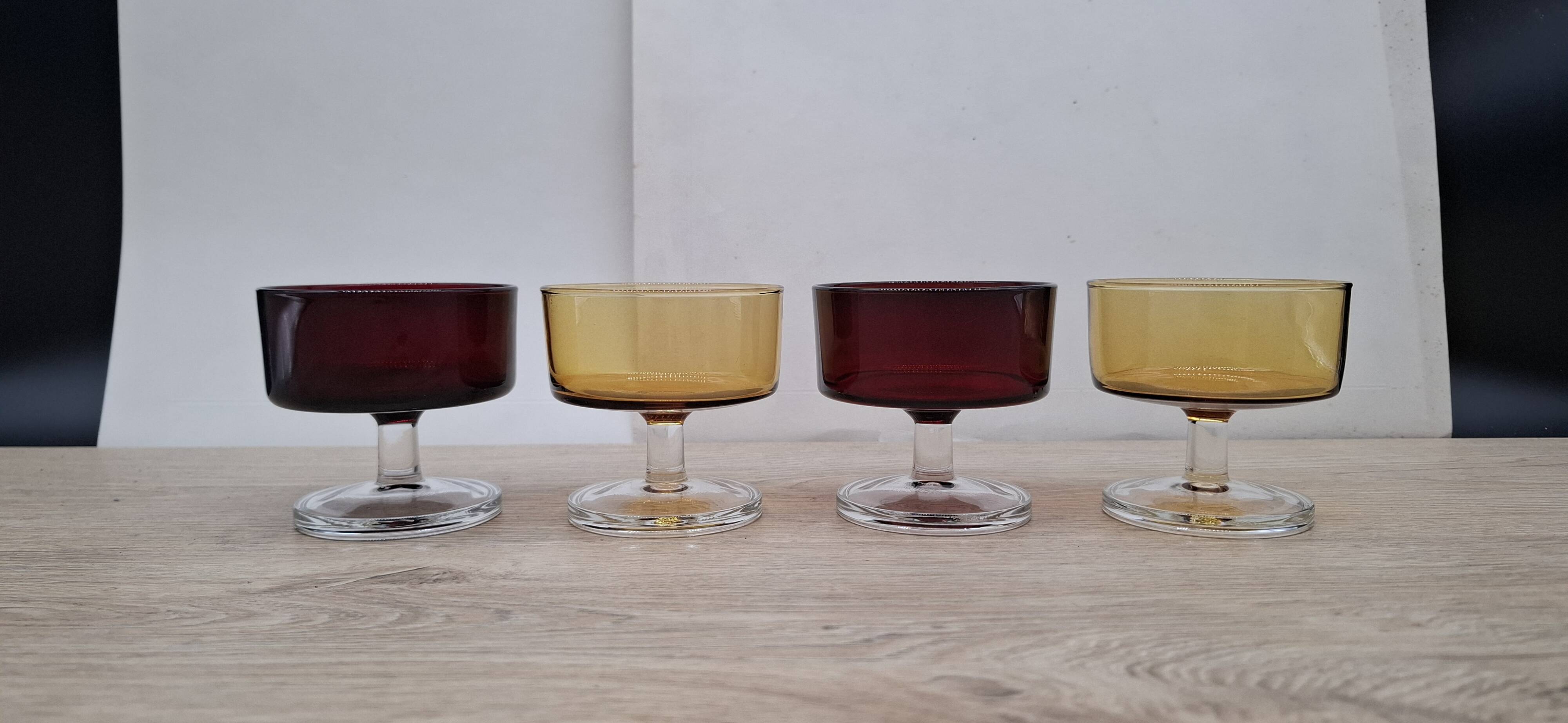 Set of 4 champagne glasses Cavalier Sweden Luminarc two-tone