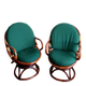 Paire de fauteuils pivotants en rotin 1970