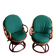 Paire de fauteuils pivotants en rotin 1970