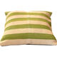Coussin turc tissé à la main crème verte rayé