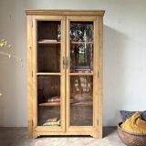 Glass cabinet or display case in pine 1950