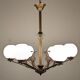 Art deco bronze fish chandelier