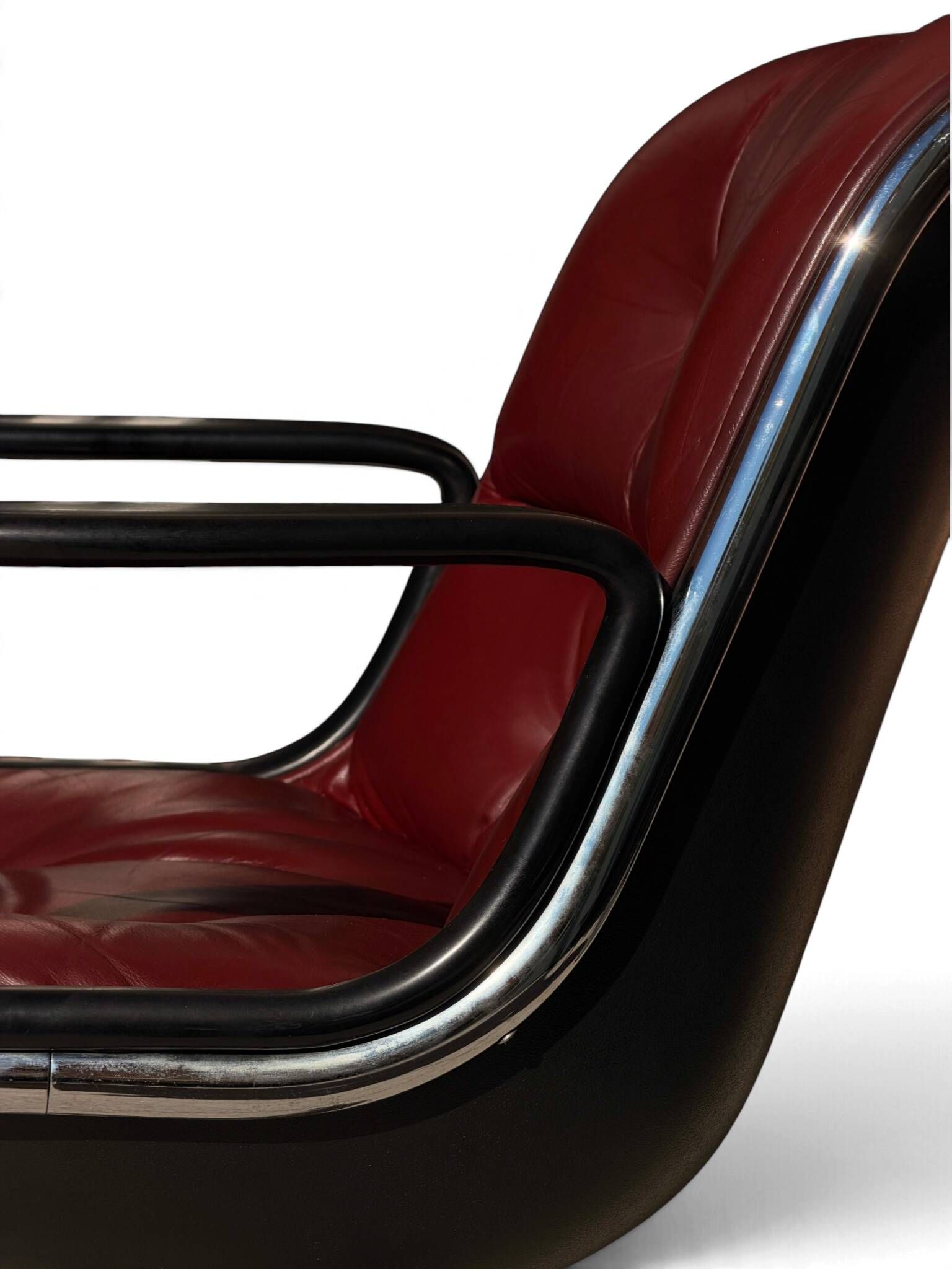 Charles Pollock Executive Chair for Knoll, burgundy leather