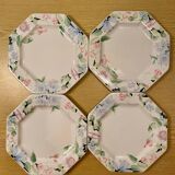 Octagonal Fiji Japan plates with sandstone flowers