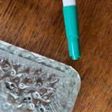 Very large vintage square Holophane wall light or ceiling light.