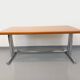 Vintage walnut and chrome metal desk from the 1970s.