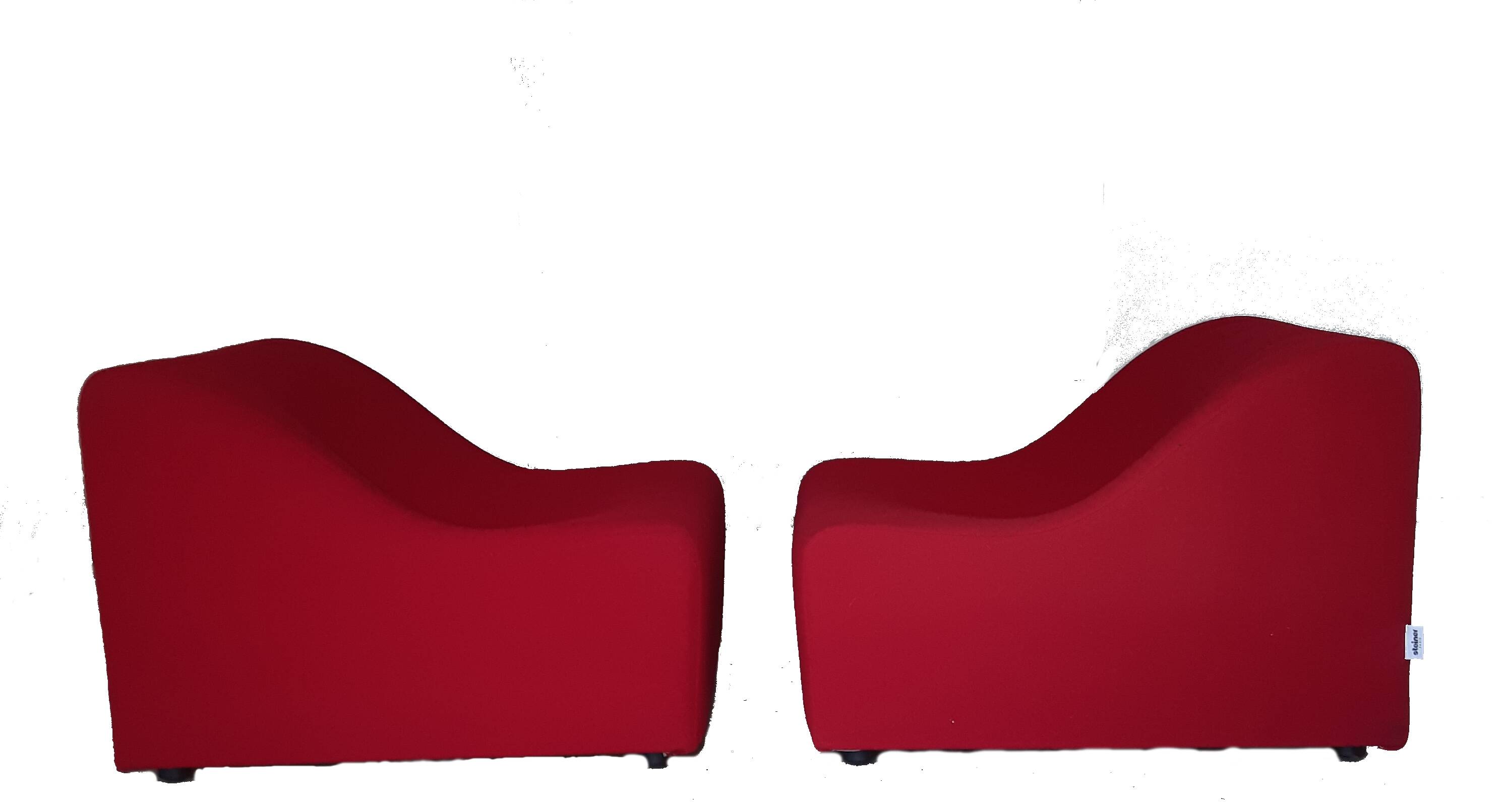 Pair of swivel chromatic lounge chairs by Kwok Hoi Chan, Steiner