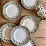 Set of 6 old plates in iron earth, model Murier de Saint Amand