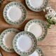 Set of 6 old plates in iron earth, model Murier de Saint Amand