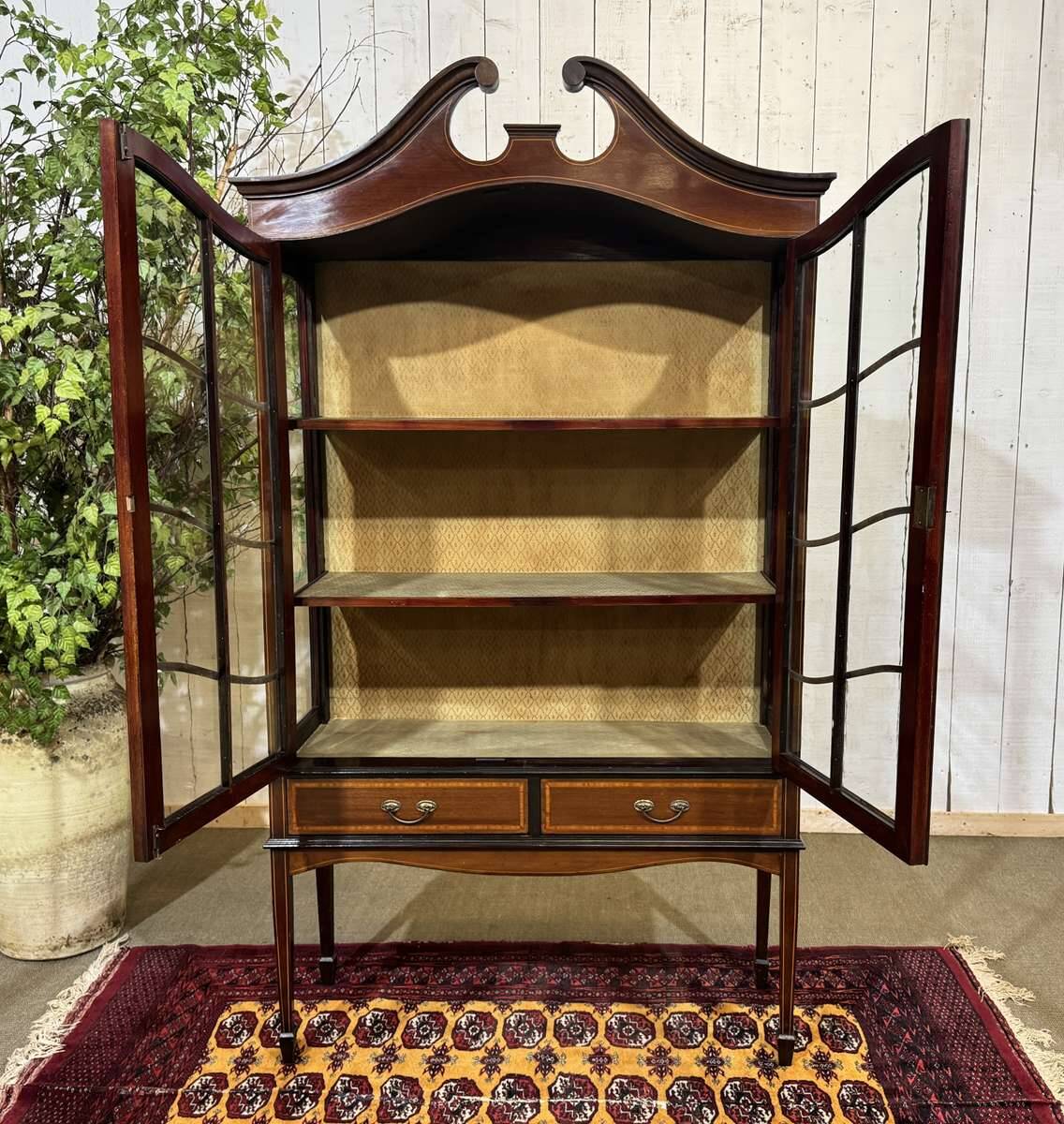 Vitrine anglaise en acajou fin XIXème