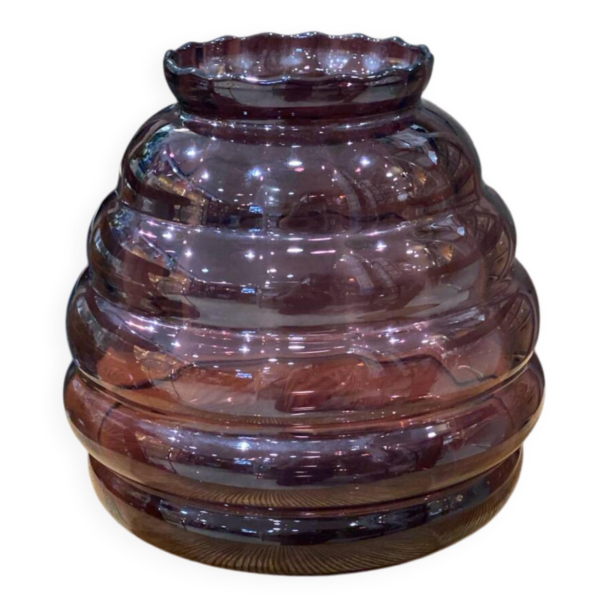 Art Deco vase in purple glass 'Verextrafort'