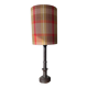 Solid wood lamp with handmade shade, 1940s.