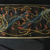 Rectangular coffee table vintage 50s floral art deco pattern