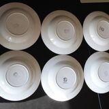 Set of 6 plates from the New Givors Earthenware Factory "Gisèle"