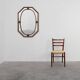 Art Deco octagonal wooden mirror, France ca. 1920