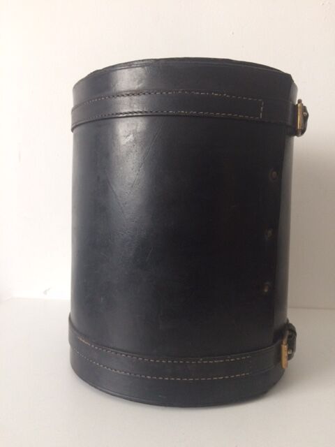 1950 leather paper basket