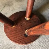 Brutalist Style Tripod Stool in Solid Pine