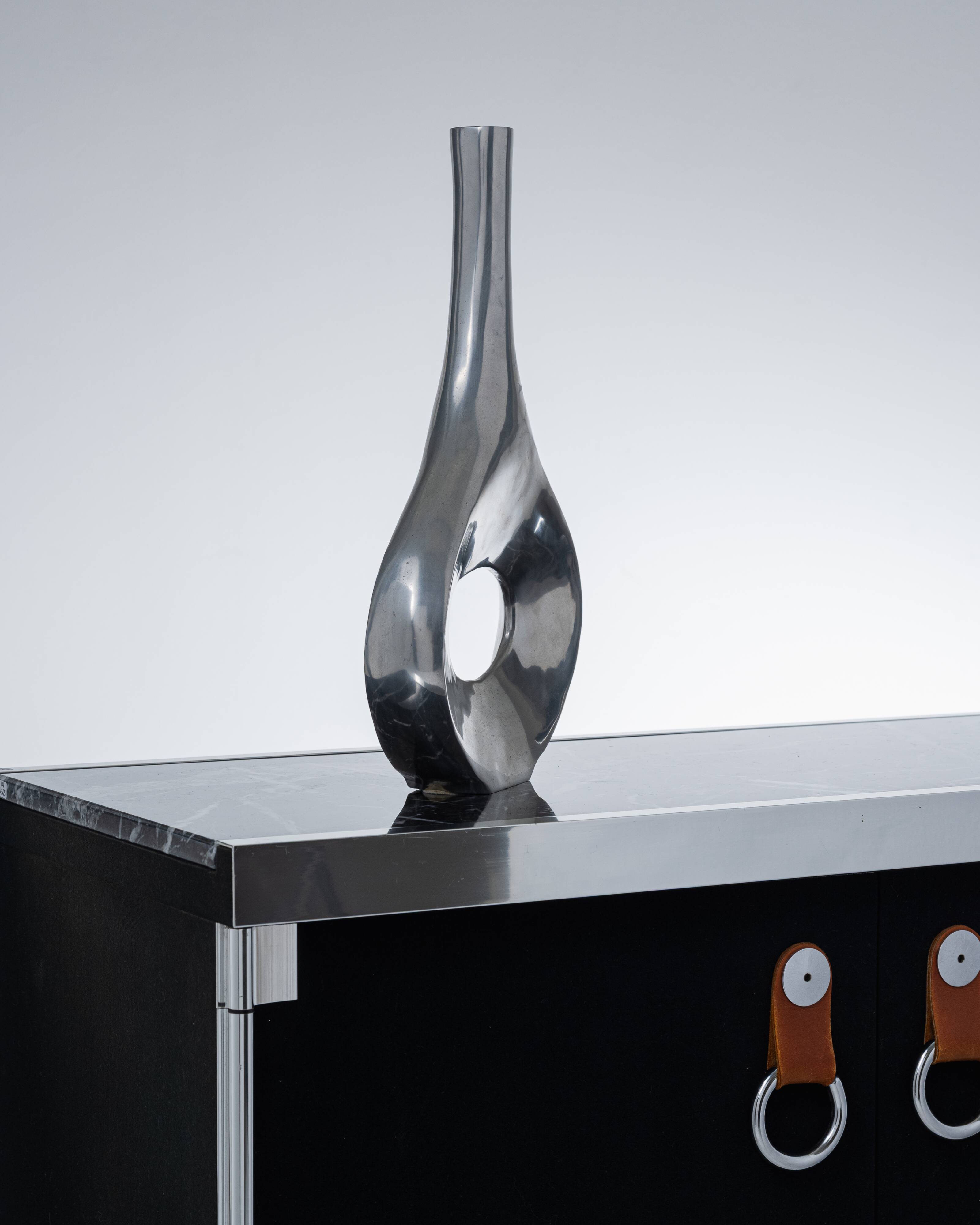 Vase soliflore en métal, 1980s