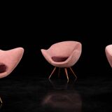 Vintage Mid-Century Space Age Velour Lounge Set from Paged, 1972, Set of 3