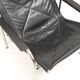 2x Vintage black leather armchair by Strässle HE1106 designed by Hans Eichenberger