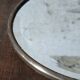 French vintage oval mirror with beveled glass and metal frame