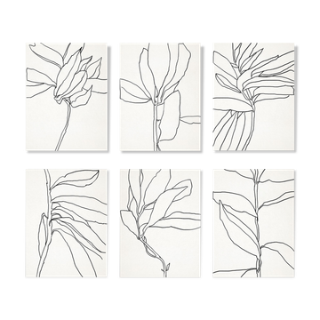 Ensemble de 6 illustrations, série botanique