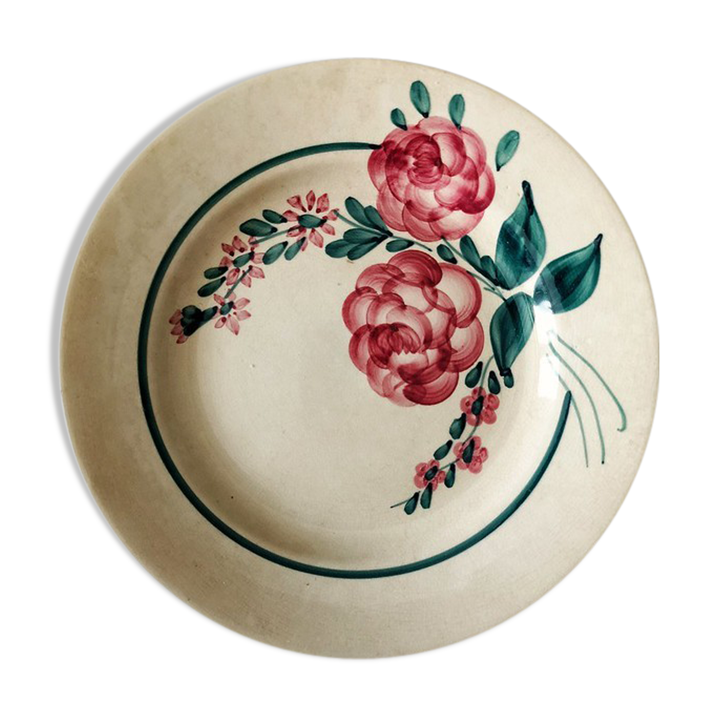 Vintage plate decor flowers