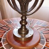 Wrought iron lamp with armillary sphere decorations