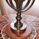 Wrought iron lamp with armillary sphere decorations