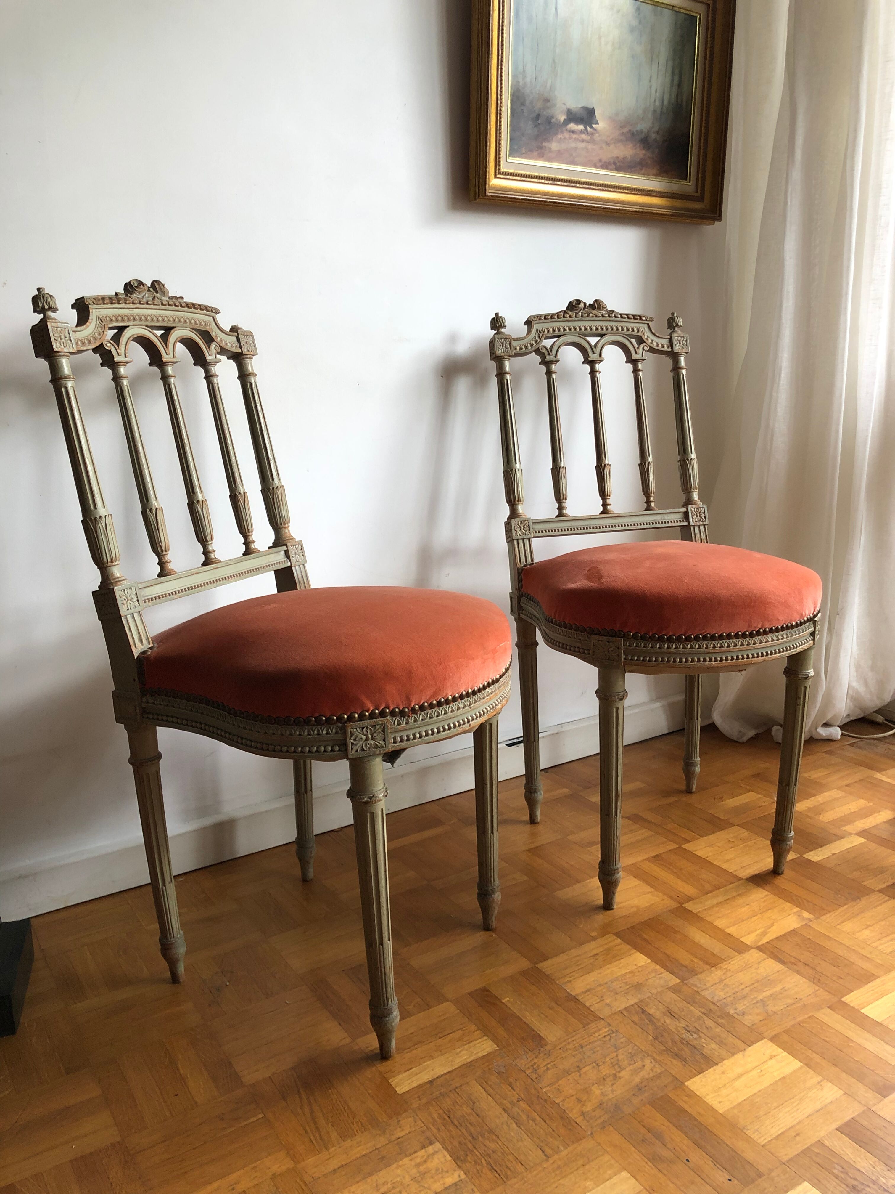 Pair of Louis XVI style chairs