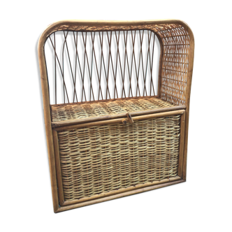 Blond rattan shelf 1960