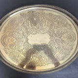 Silver metal serving tray