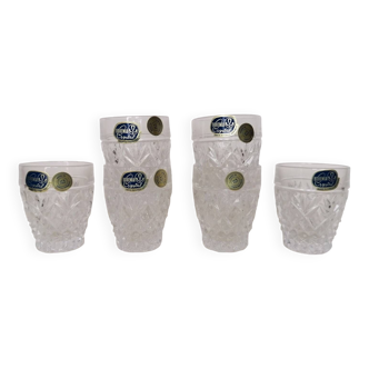 6 bohemian crystal liquor glasses