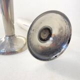 Pair of silver-plated metal candlesticks, 1930