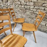 Lot of 8 country bistro chairs 1970