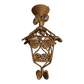 Suspension lanterne Audoux Minet, en corde, années 50