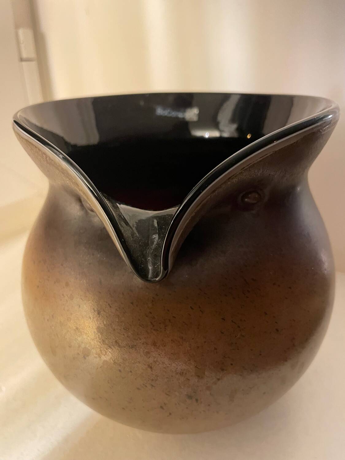 Bi-concept design glass paste vase