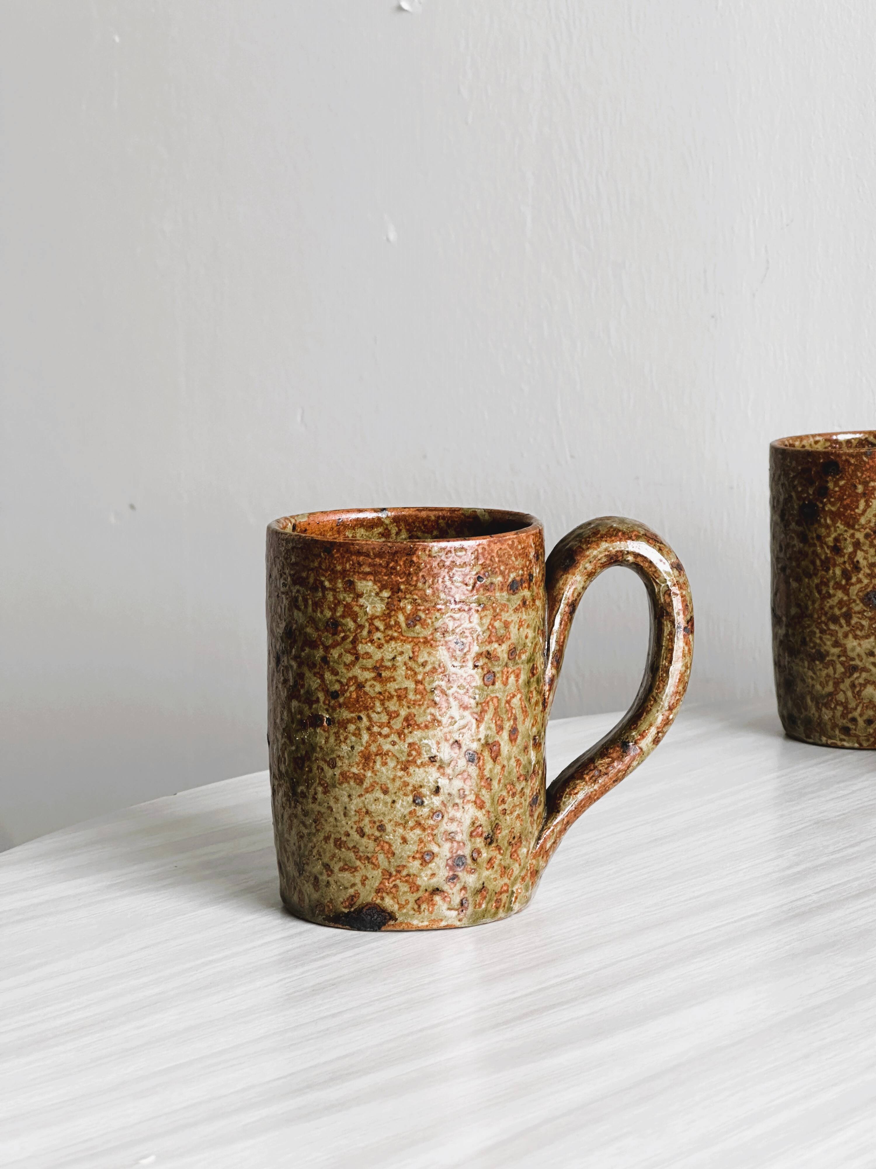 5 pyrite stoneware mugs