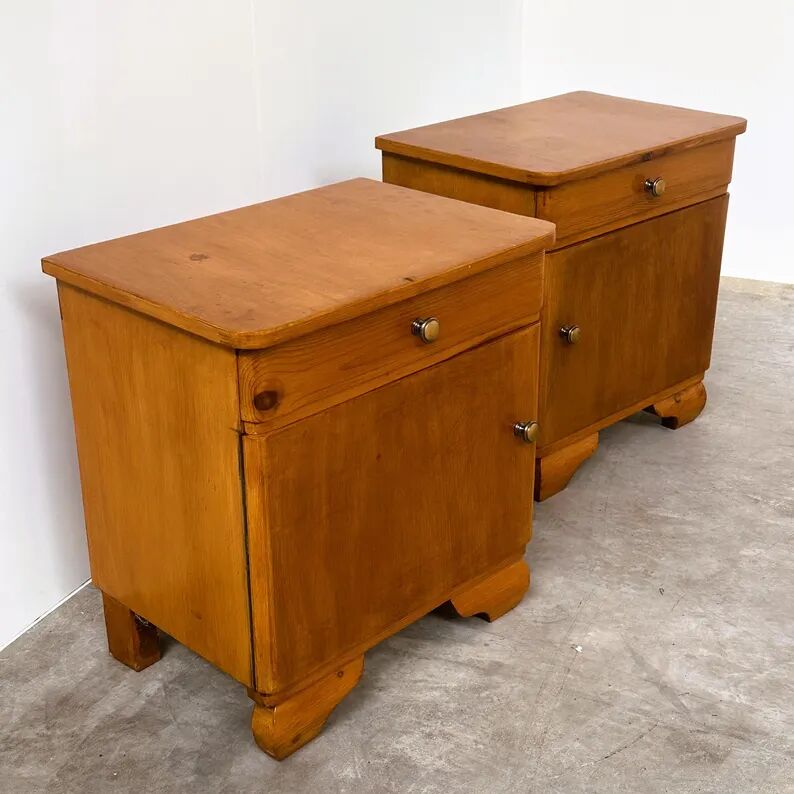 Pair of Vintage Art Deco Nightstands, 1930s-1940s