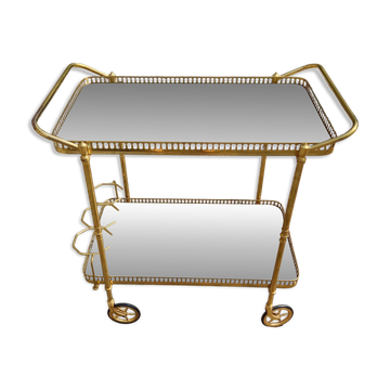 Mid-century dessert table in pierced brass, 1950-60