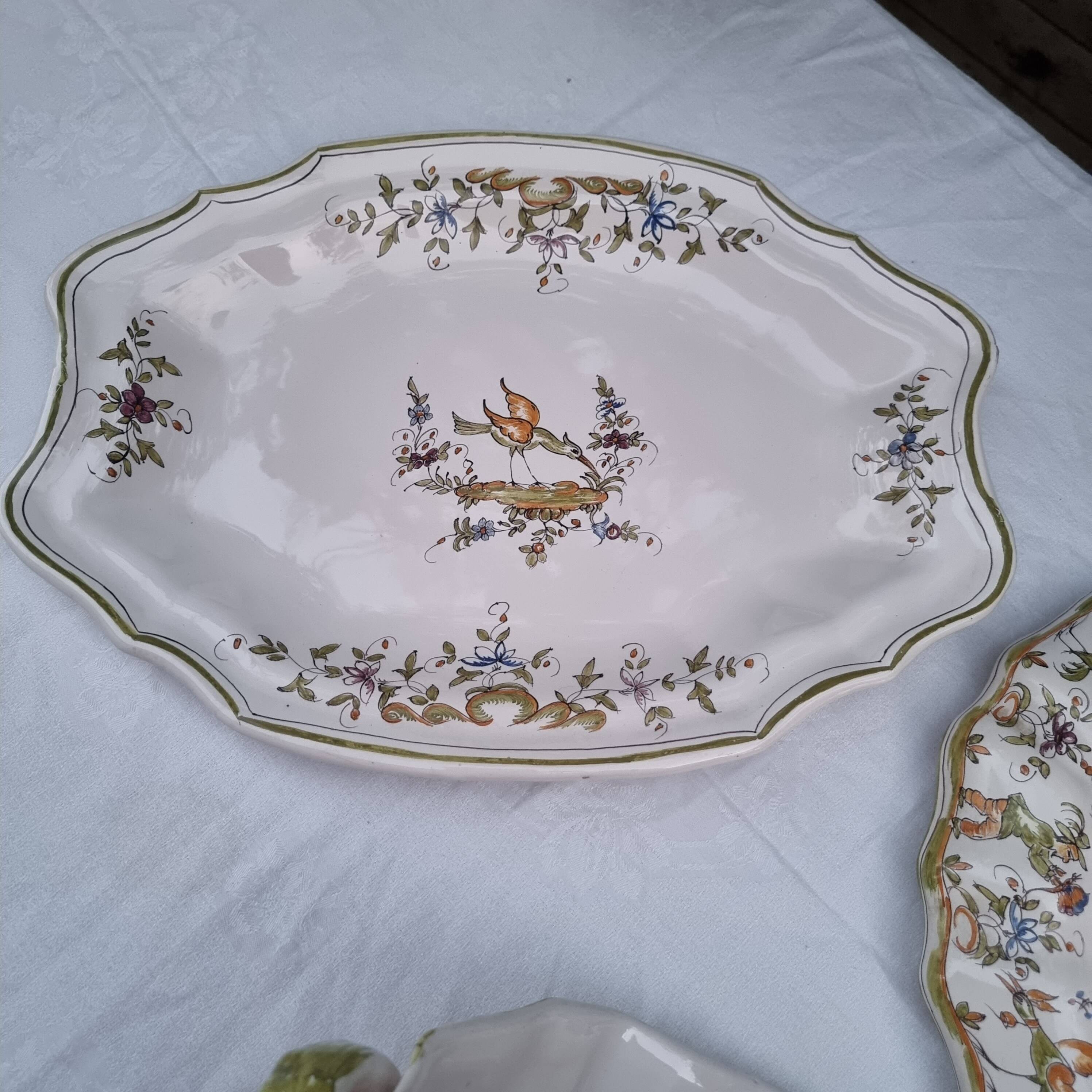 Large vintage French porcelain soup tureen from Moustiers Martres Tolosa